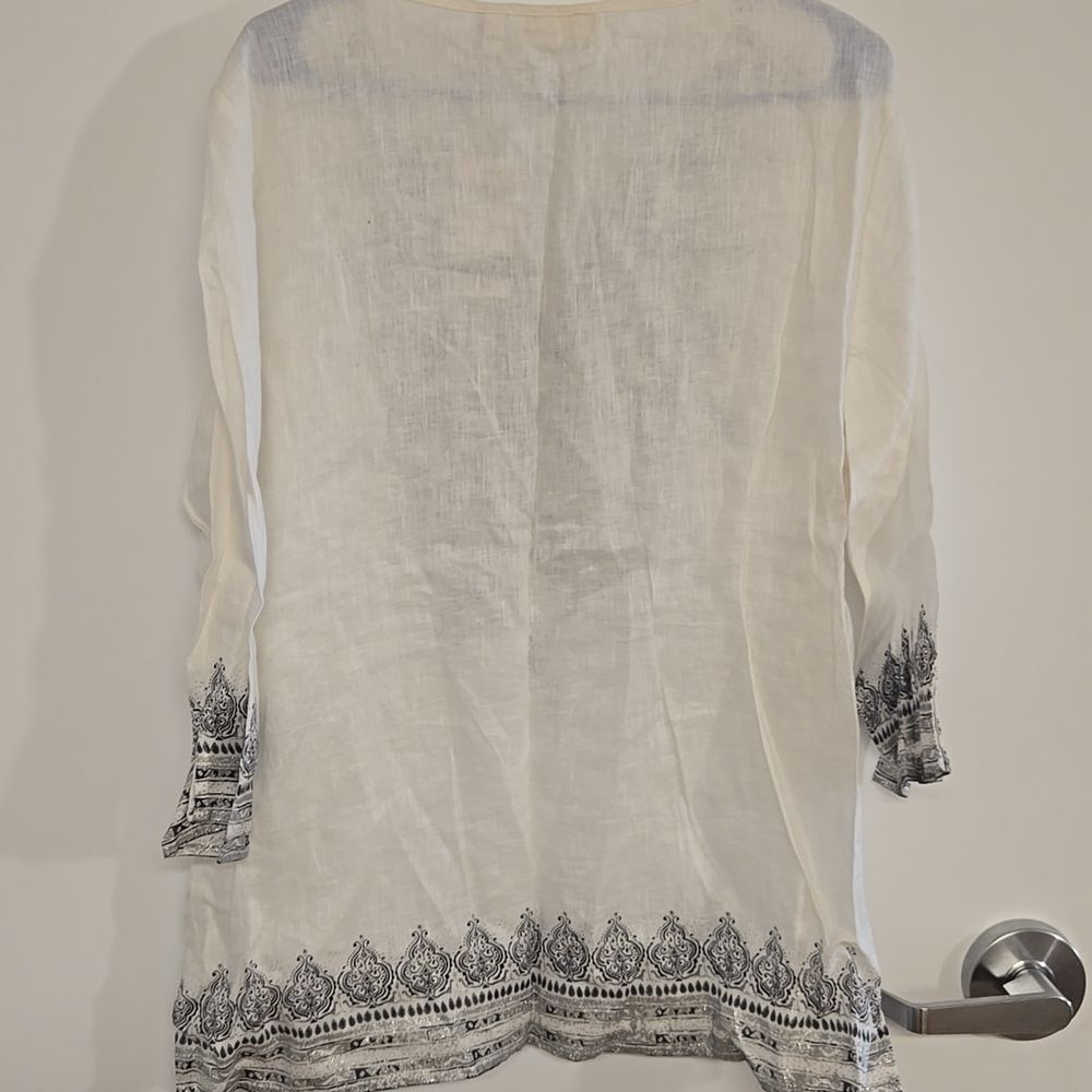 Chico's Linen Beaded Tunic - Picture 6 of 7